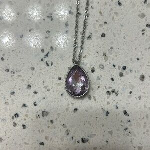 Pink teardrop necklace